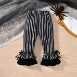 Little Girl Halloween Outfit – Toddler Jack Skellington & Sally Inspired Fall Clothing Set (4T–5T)