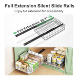 Stainless Steel Pull-Out Cabinet Organizer – Silent Full-Extension Slide-Out Drawers (2-Pack)