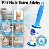 Travel Lint Roller for Pet Hair – Extra Sticky Mini Lint Remover with 150 Sheets for Clothes, Furniture & On-the-Go Cleaning (Blue)