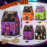 Halloween Mini Gift Boxes – 48-Pack Candy & Treat Boxes with Twine, 4 Festive Designs (Castle & Candy Theme)