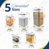 11-Piece XL Airtight Food Storage Containers Set – BPA-Free Leak-Proof Stackable Pantry Organizer with Labels