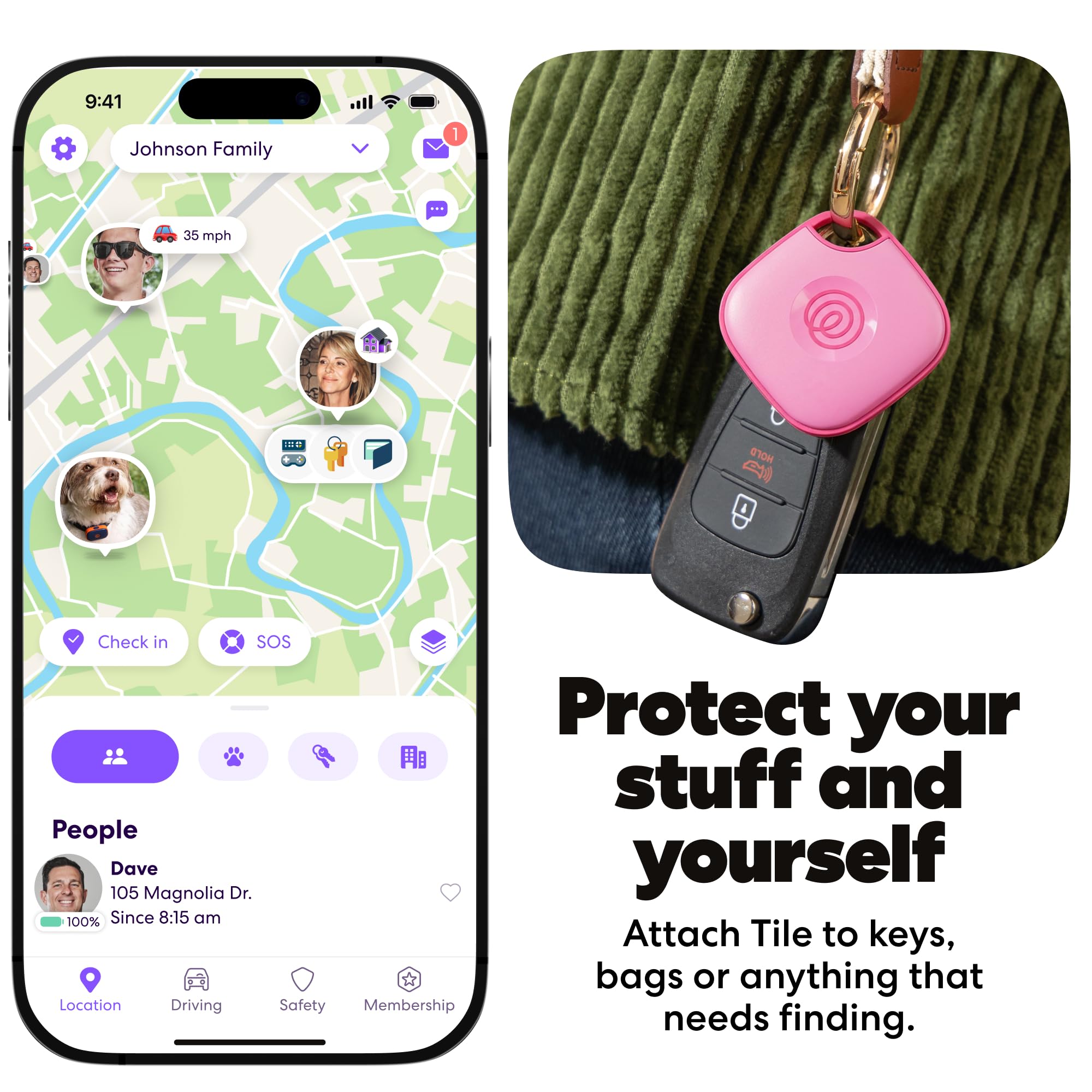 Tile Mate Bluetooth Tracker Multi-Pack, 350 ft Range, SOS Alert, IP68 Waterproof, Life360 Compatible, iOS & Android