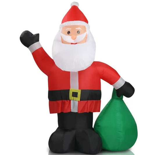 6 Ft Lighted Christmas Inflatable Decoration – Inflatable Santa Claus with Large Gift Bag, Funny Blow-Up Yard Decor with Built-in LED Lights