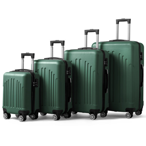 Vertical Stripe 4-in-1 Expandable Hard Shell Suitcase Set with Spinner Wheels & TSA Lock