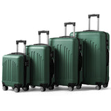Vertical Stripe 4-in-1 Expandable Hard Shell Suitcase Set with Spinner Wheels & TSA Lock