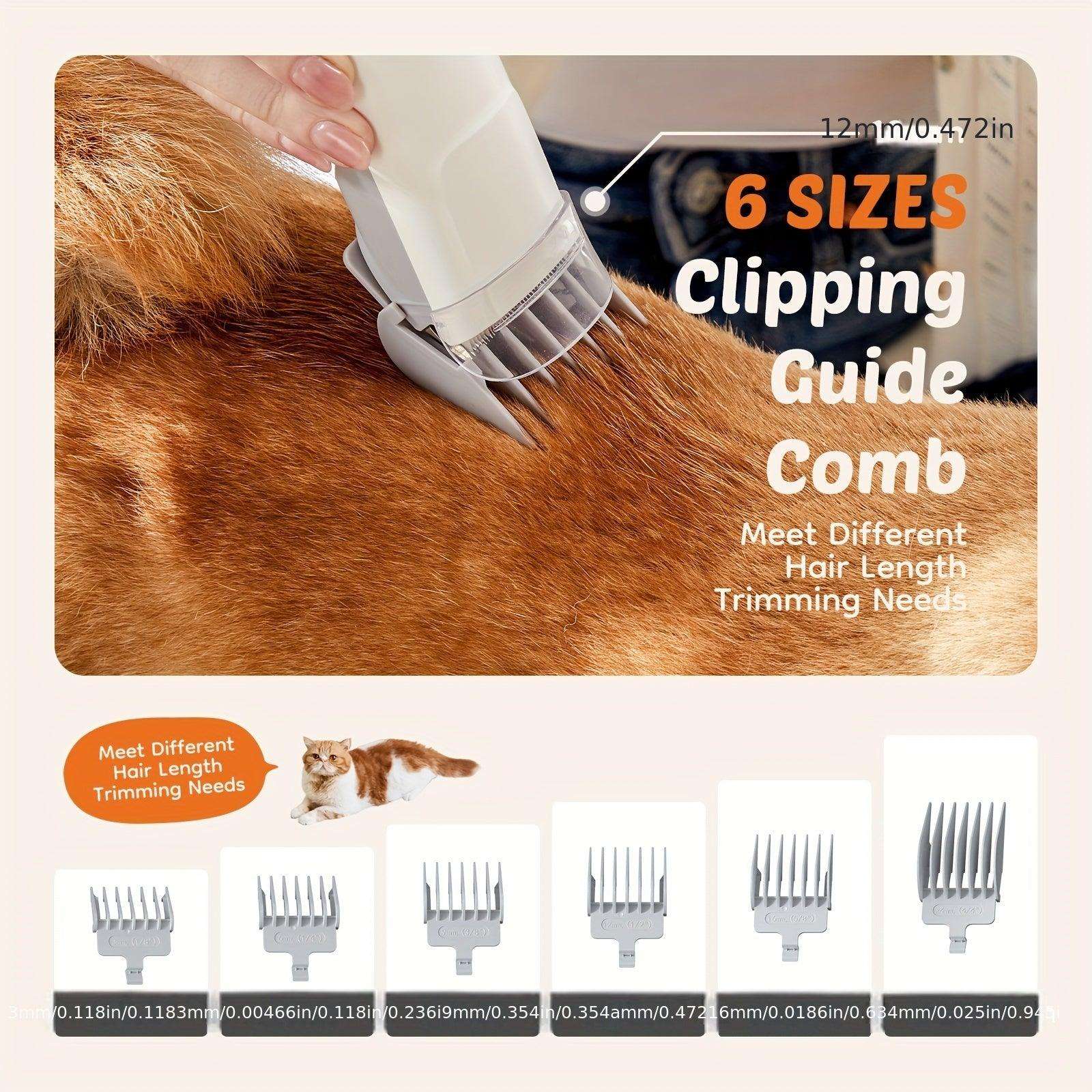 5 in 1 Pet Grooming Vacuum Kit with Strong Suction & Clippers for Dogs & Cats - PulinGO