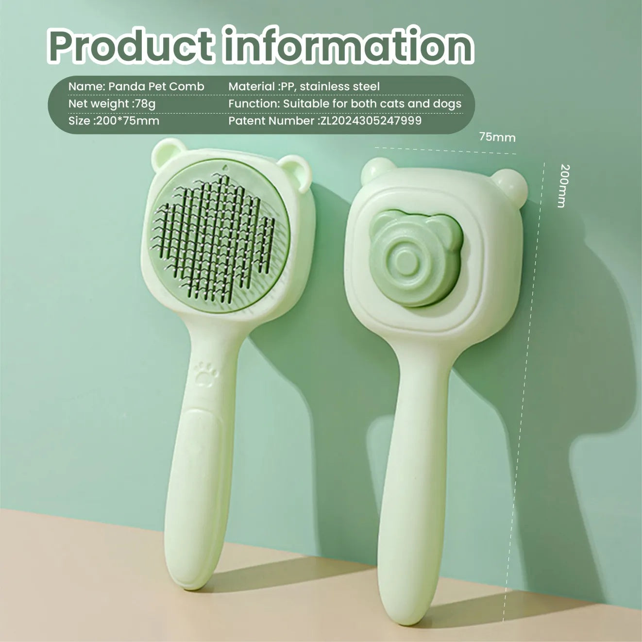 One-Key Spray Pet Comb – Deep Cleaning Deshedding & Detangling Tool with Built-In Grooming Mist