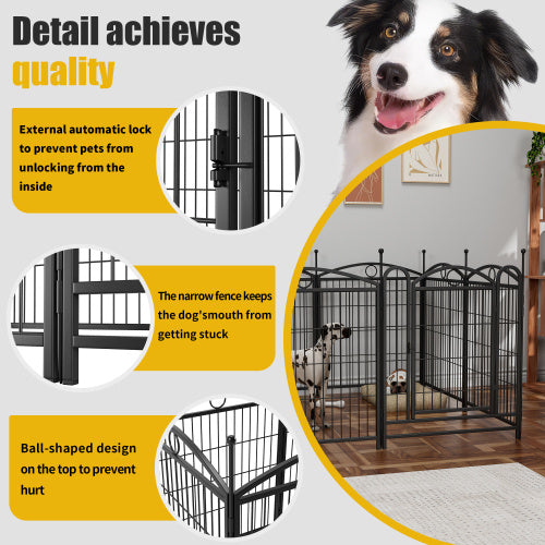 32″ 8-Panel Metal Dog Fence – Heavy Duty Outdoor Pet Playpen for Dogs, Cats & Small Animals