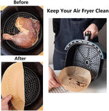 200-Pack Air Fryer Disposable Paper Liners – 6.3" Round, Non-Stick, Oil-Proof, Heat Resistant Parchment Papers