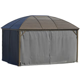 10 × 13 ft Hardtop Gazebo – Steel Roof Canopy with Curtains, Netting, Aluminum Frame, Ceiling Hook, Gray