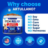 Dog Allergy Relief Chews – Fish Oil Supplements for Itchy Skin, Hot Spots & Seasonal Allergy Support