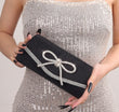 Bow Evening Bag – Sparkly Rhinestone Clutch Purse for Women, Wedding & Party Handbag