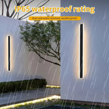 Outdoor Wall Lights Long Wall Sconce Dimmable With Remote Control Long Strip Modern LED Outdoor Wall Light Fixture 1 Pack Black Wall Mount Lighting Sconce Exterior Lights Wall Sconce For House Living Room Corridor - PulinGO