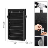 10-Tier Shoe Rack with Dustproof Cover – Large Capacity Shoe Storage Cabinet Organizer for Closet & Entryway – Black 👟