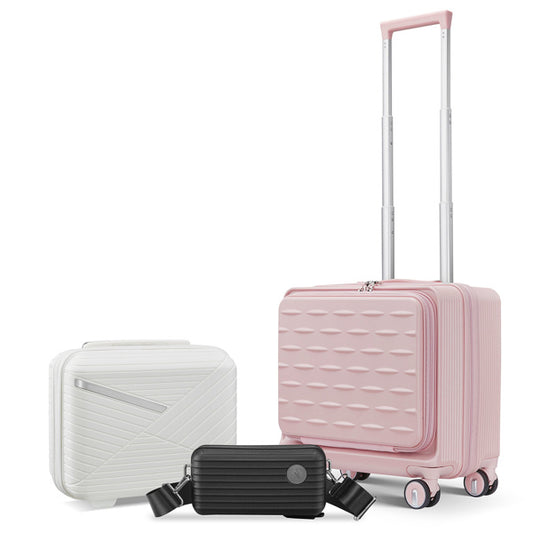 3-Piece 18-Inch Carry-On Luggage Set with Spinner Wheels & TSA Lock – Compact Travel Suitcase Bundle