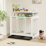 43.3-Inch Large Wooden Dog Kennel Furniture – Indoor Pet Crate with Divider, Double Door Design & Stylish Home Décor