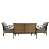 4-Piece Outdoor Patio Furniture Set - All-Weather Rattan Wicker Sectional Sofa