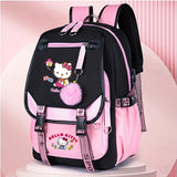“Kawaii Hello Kitty Ultra-Light Travel & Laptop Backpack with Plush Pendant – Durable for Camping, Hiking & School”