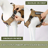 American Local Tactical Pet Harness – Adjustable Reflective Service Dog Vest with Metal Buckle for Training & Hiking