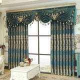 Luxury Elegant Embroidered Velvet Blackout Curtains – High-End Villa Style, Finished 2-Piece Set for Living Room or Bedroom