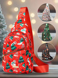 Christmas Holiday Chest Bag 🎄 Festive Crossbody Sling Bag for Travel, Gifts & Parties