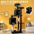 Dark Grey Multi-Level Cat Tree – Scratching Posts, Cozy Houses & Hanging Toys - PulinGO