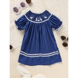 Toddler & Infant Girl Christmas Dress 🎄 Santa Embroidery Smocked Party Outfit