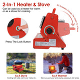 2-in-1 Portable Butane Burner Heater & Stove – Outdoor Gas Heater & Cooking Stove with Handle