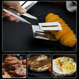 Heavy-Duty Stainless Steel Steak Clamp Tongs – Multi-Purpose Clip for Meat, Bread, BBQ & Cooking