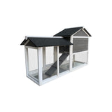 Wooden Outdoor Rabbit Hutch with Detachable Pallet Ramp & Walking Cage – Weatherproof Small Animal House for Rabbits, Guinea Pigs & Ferrets