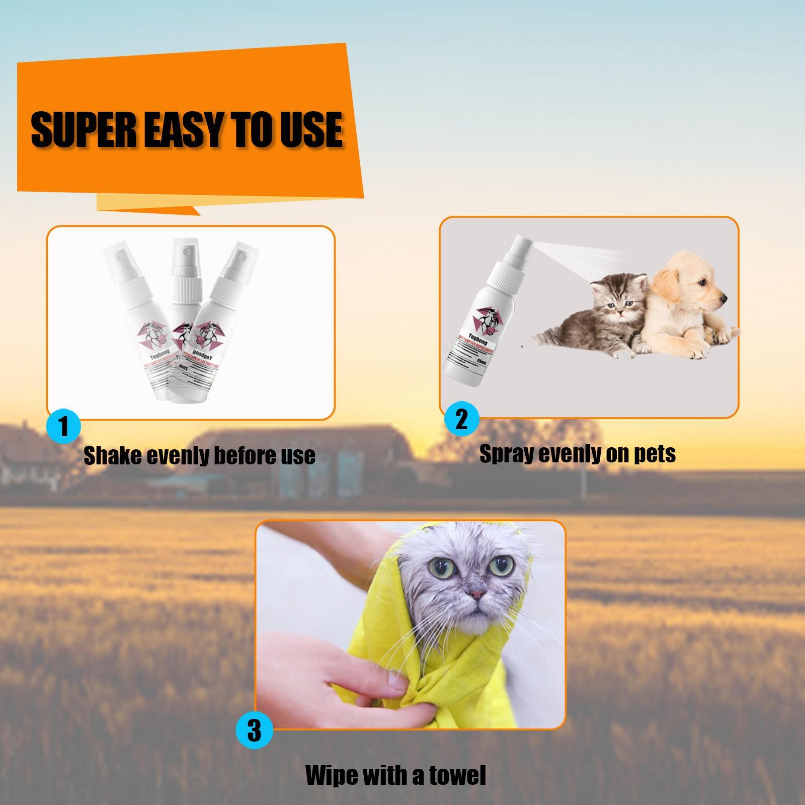 Yegbang Pet Flea & Tick Spray – Soothing Deworming and Itch Relief Spray for Dogs & Cats