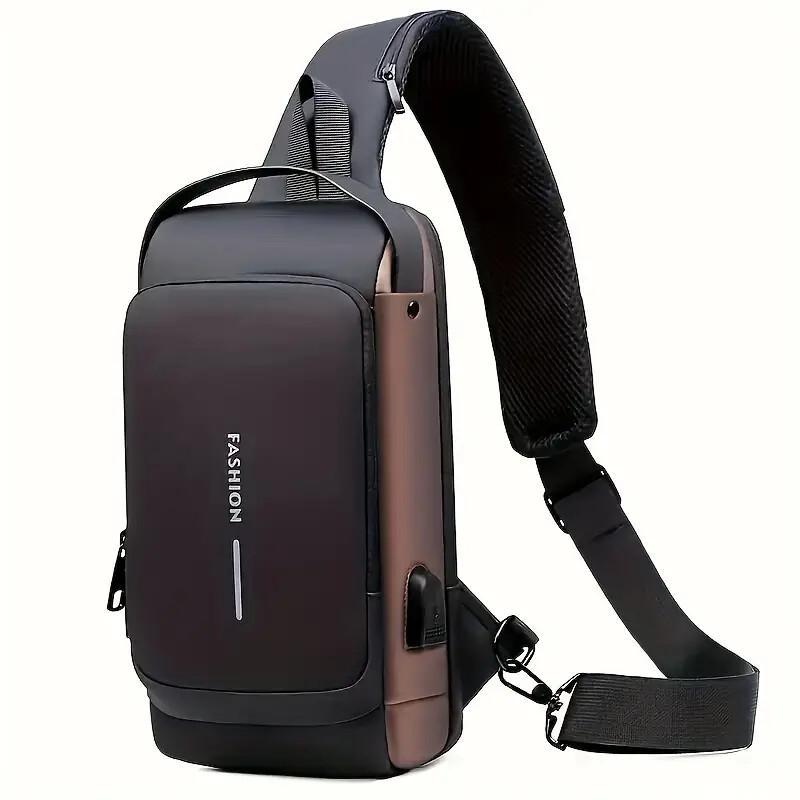 Men’s Waterproof Motorcycle Chest Bag – Anti-Theft Oxford Fabric Shoulder Bag for Travel, Hiking & Outdoor Use