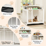 43.3-Inch Large Wooden Dog Kennel Furniture – Indoor Pet Crate with Divider, Double Door Design & Stylish Home Décor