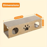 Multi-Hole Fun Cat Tunnel with Scratching Board & Pom-Poms – Interactive Tunnel House for Multi-Cat Families