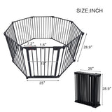 200" Adjustable Safety Gate – 8-Panel Metal Play Yard & Door Gate, Configurable Freestanding Barrier for Stairs, Fireplaces, Pets & Christmas Trees