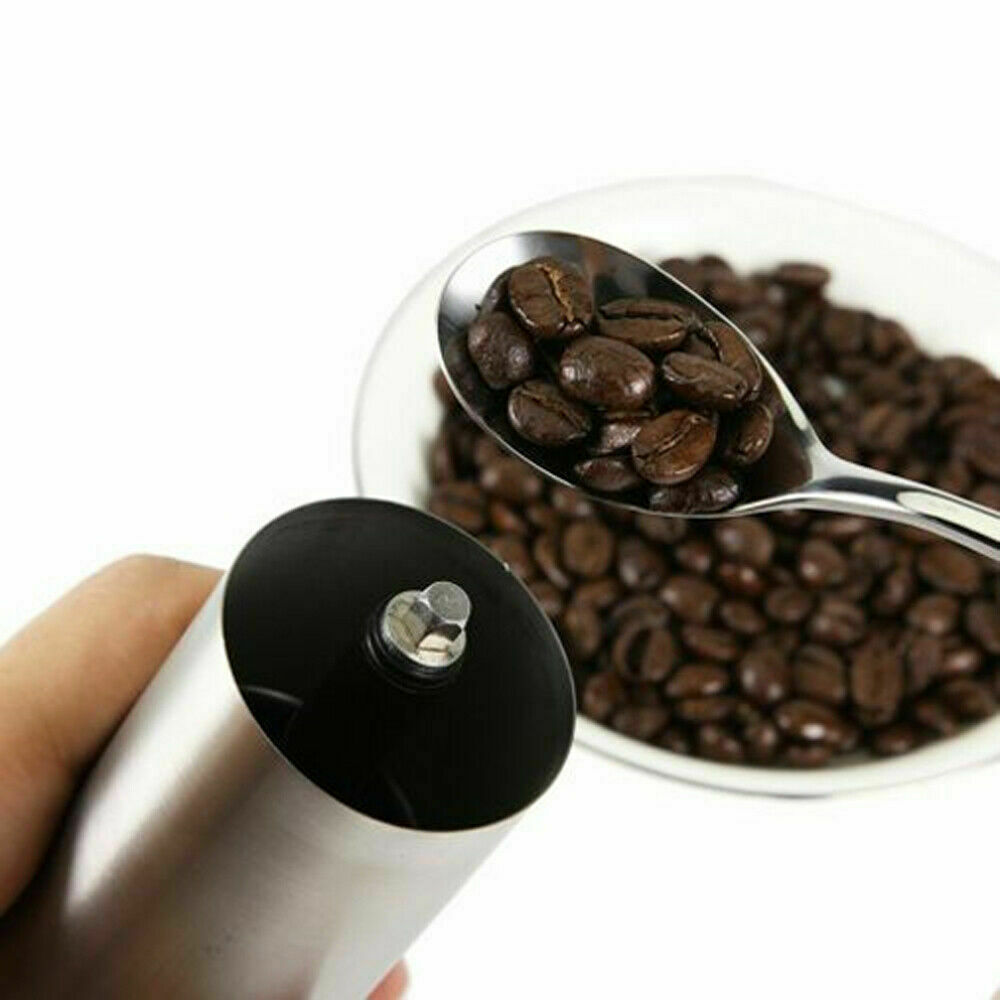 Hand Crank Pepper & Coffee Grinder – Stainless Steel Conical Burr Mill with Manual Crank, Adjustable Grind Settings, Portable Design
