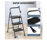 Durable 3-Step Folding Ladder with Safety Buckle