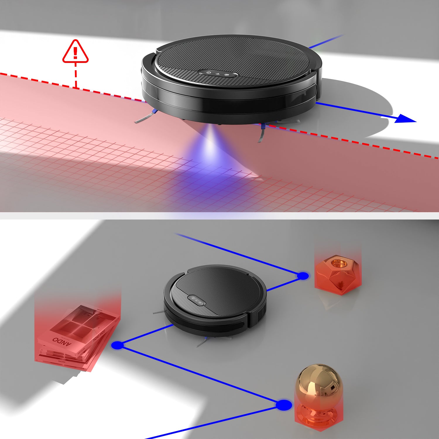 3-in-1 Robot Vacuum and Mop with Powerful Suction & Long Runtime