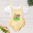 Infant Baby Boy Gentleman Outfit – Short Sleeve T-Shirt & Suspender Romper Jumpsuit Set for First Birthday