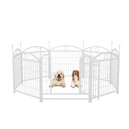 24-Inch Indoor Dog Playpen – 8-Panel Foldable Metal Pet Exercise Pen for Puppies & Small Dogs