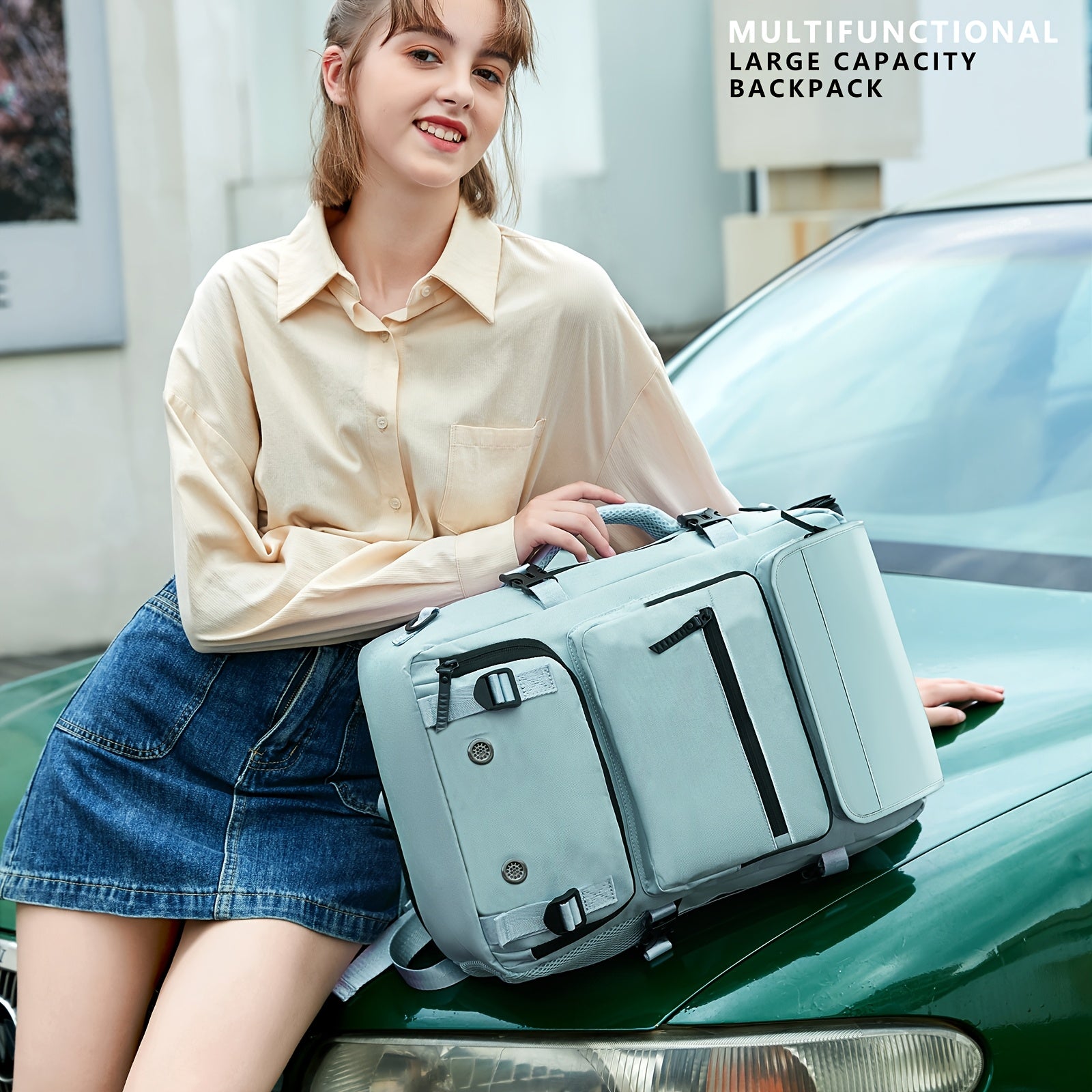 2025 New Multi-Functional 16″ Laptop Travel & Business Backpack for Men & Women – Large Capacity with Shoe Pocket & Crossbody Straps 🎒