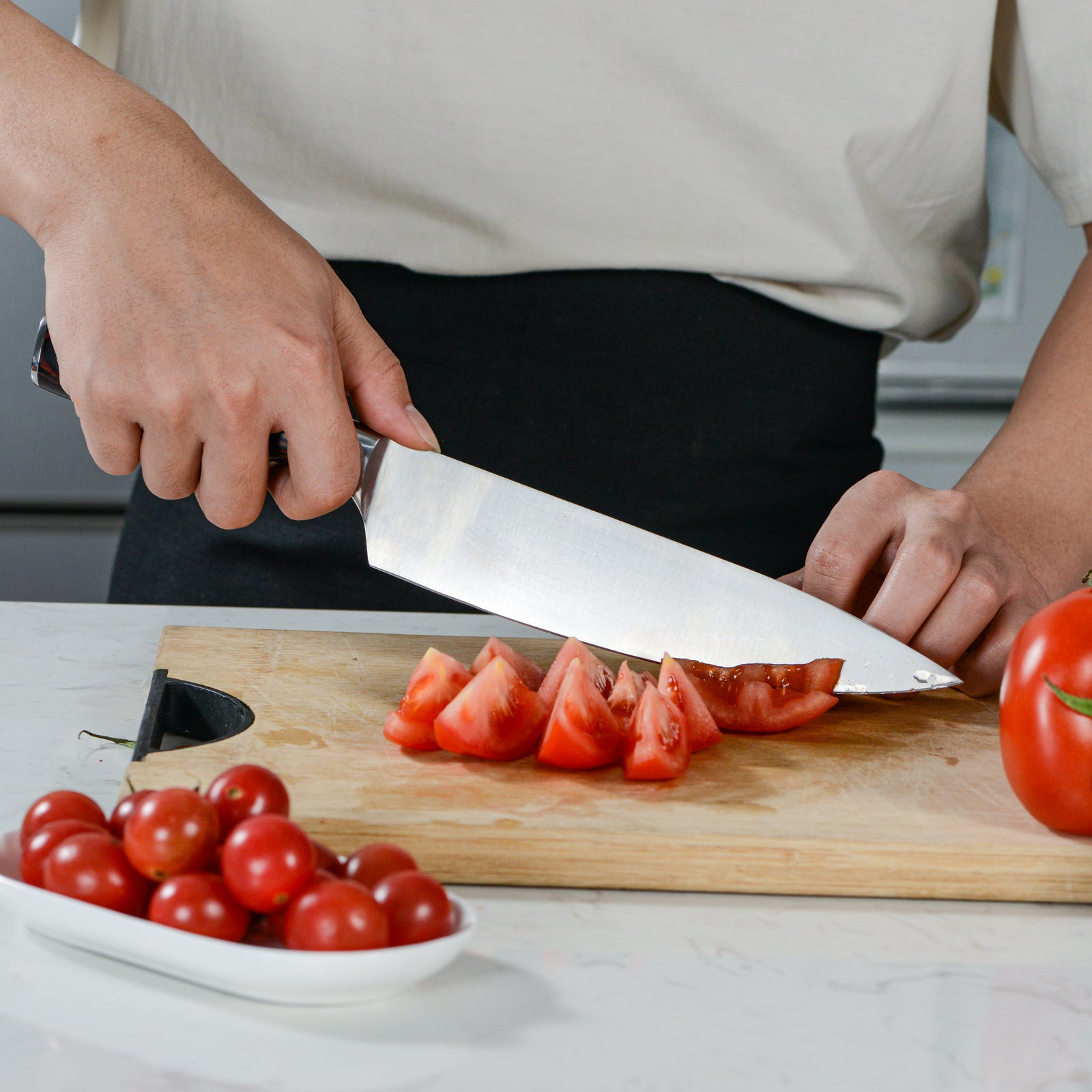 Kegani 8-Inch Japanese Chef Knife – High Carbon Stainless Steel, Rosewood Handle, Ultra Sharp Full-Tang with Sheath