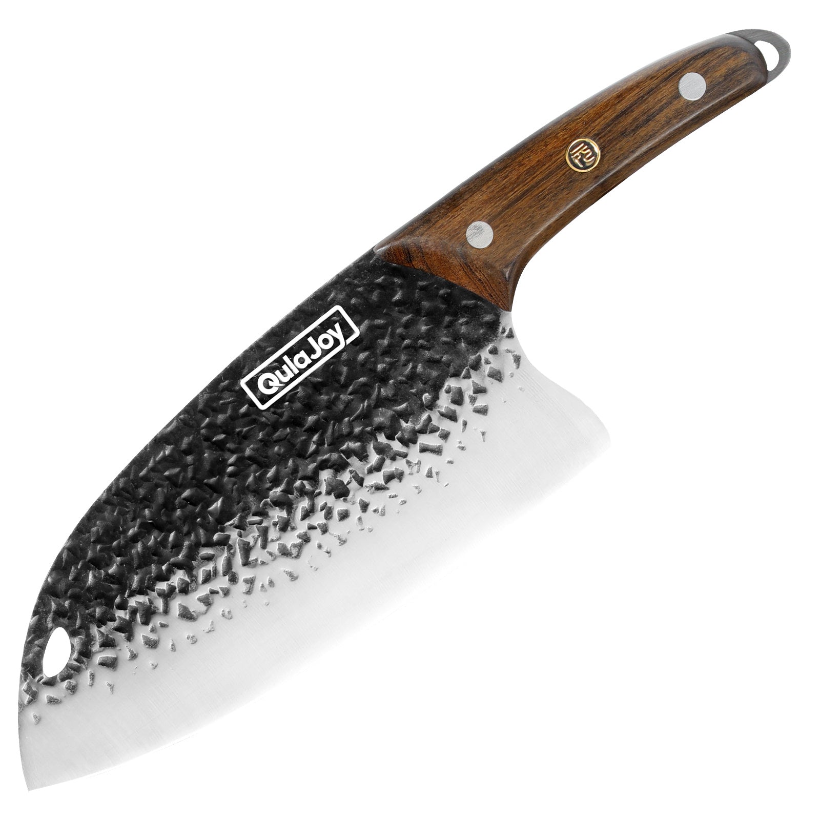 Qulajoy 7.3‑Inch High‑Carbon Stainless Steel Meat Cleaver – Professional Butcher Chopper with Secure Hardwood Handle