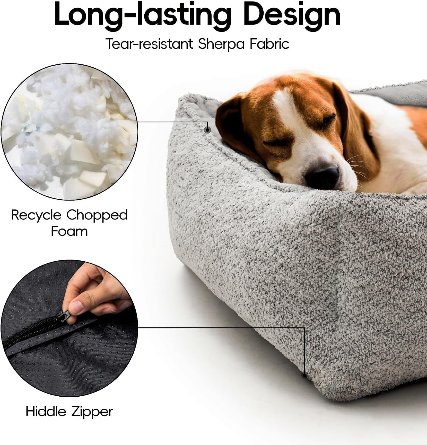 Mewoofun Medium Dog Bed – 31.5"x23.6"x9.5" Washable Rectangle Pet Bed with Calming Cushion & Non-Slip Bottom
