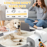 4-in-1 Smart Pet Hair Dryer – High-Speed 90m/s Negative Ion Grooming Dryer with Adjustable Wind Speed & Temperature for Dogs and Cats