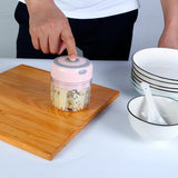 Mini Electric Garlic Chopper – 8.45 oz Cordless Food Chopper with USB Recharge & Stainless Steel Blades