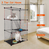 DIY Indoor Cat Cage & Small Pet Playpen – 3-Door, 3-Tier Detachable House for Kittens, Puppies & Rabbits