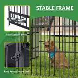 Large Outdoor Dog Kennel with Roof Cover, Lockable Door – 6.6'L × 6.6'W × 6.4'H Pet Run Enclosure