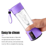 Portable Blender Cup,Electric USB Juicer Blender,Mini Blender Portable Blender For Shakes and Smoothies, juice,380ml, Six Blades Great for Mixing，Pink，Black，Purple - PulinGO
