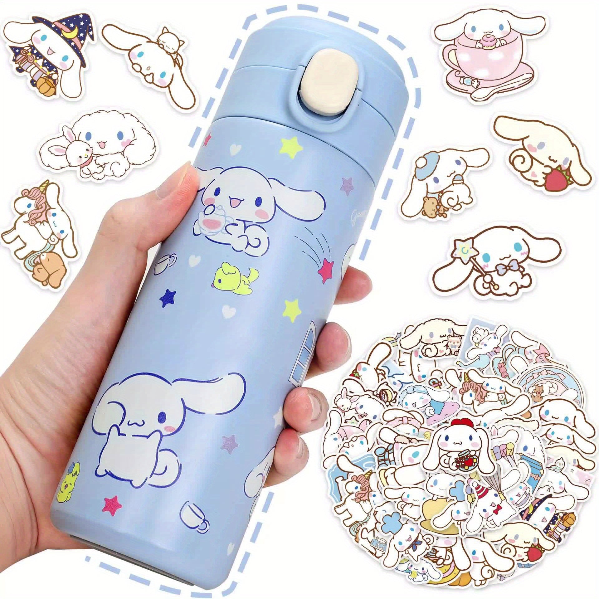 Cinnamoroll Double-Wall Stainless Steel Insulated Bottle – 50 Stickers & Leak-Proof Design